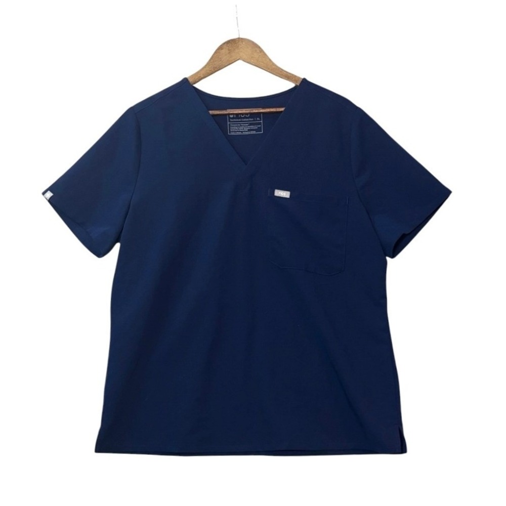 FIGS Womens Catarina Scrub Top XL Navy Blue Technical Collection  Healthcare